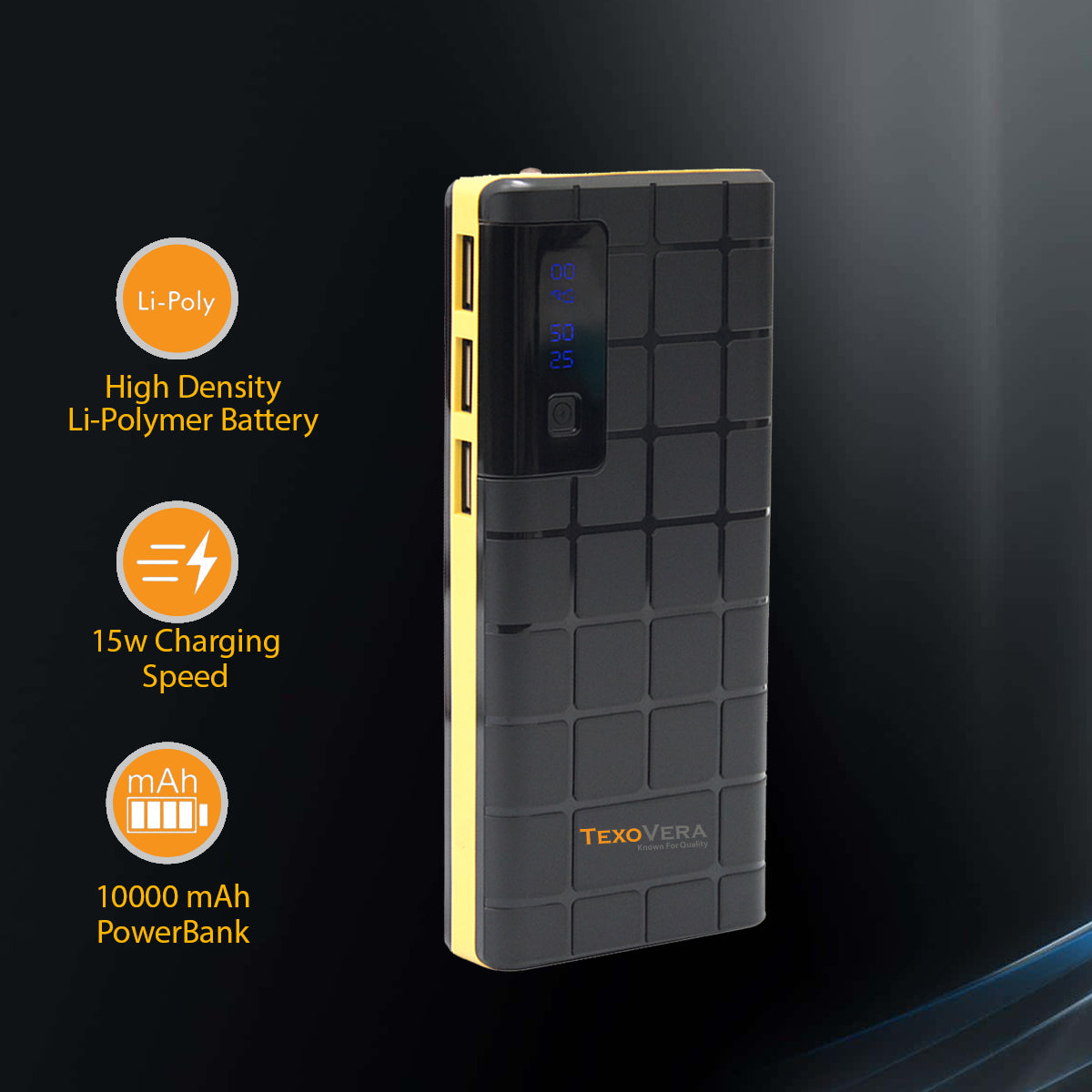 10000 mAh 15W Power Bank With LED Battery Display - P8