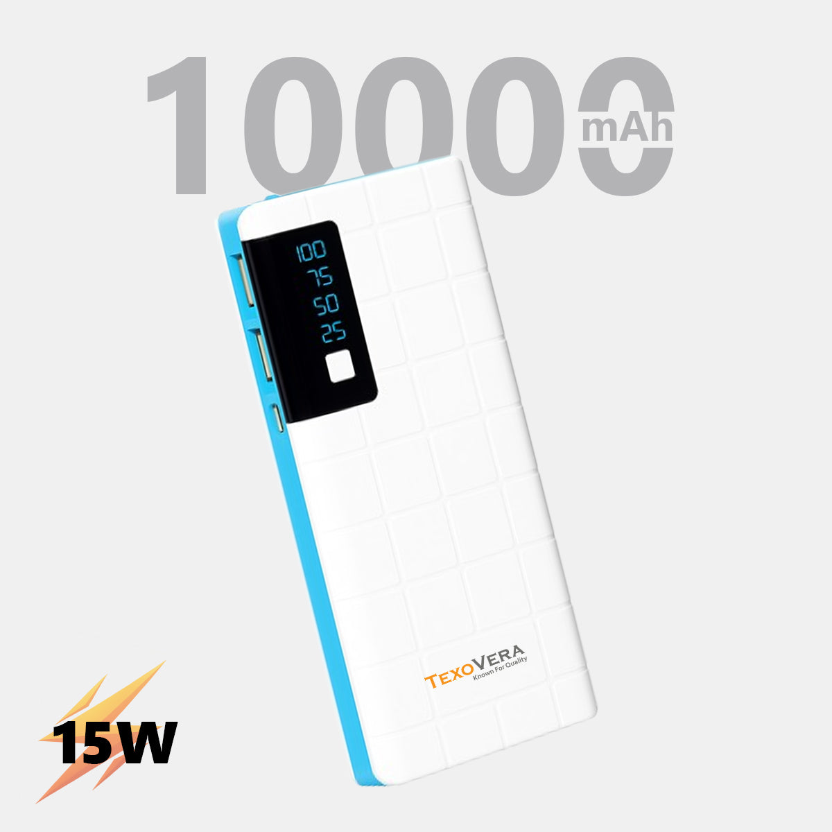 10000 mAh 15W Power Bank With LED Battery Display - P8