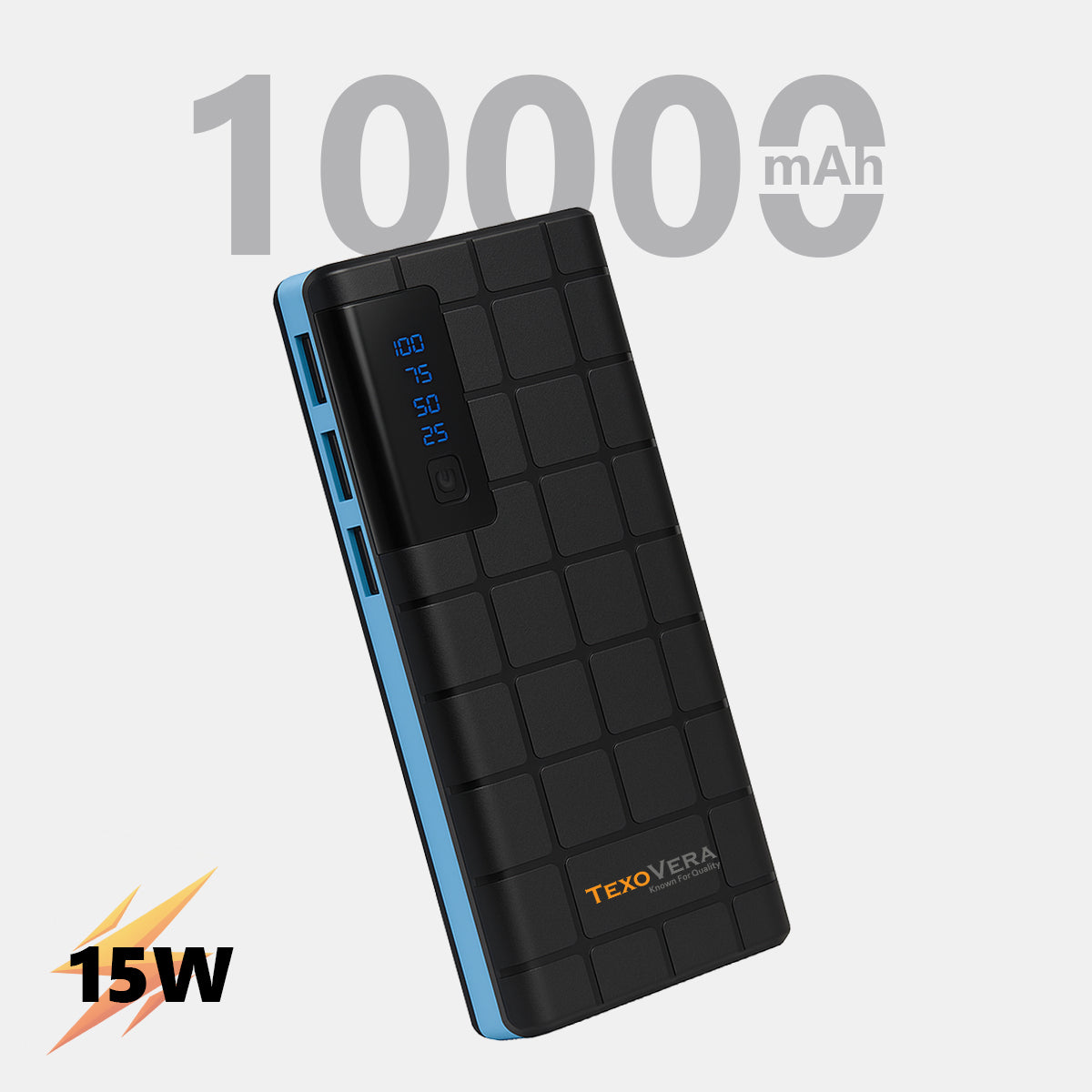 10000 mAh 15W Power Bank With LED Battery Display - P8