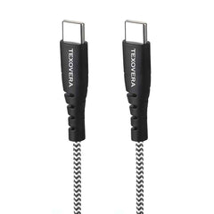 TexoVera 100W Type C to Type C Fast Charging Cable, Compatible with iPhone 15, Samsung, OnePlus, Google Pixel, Laptop, Macbook