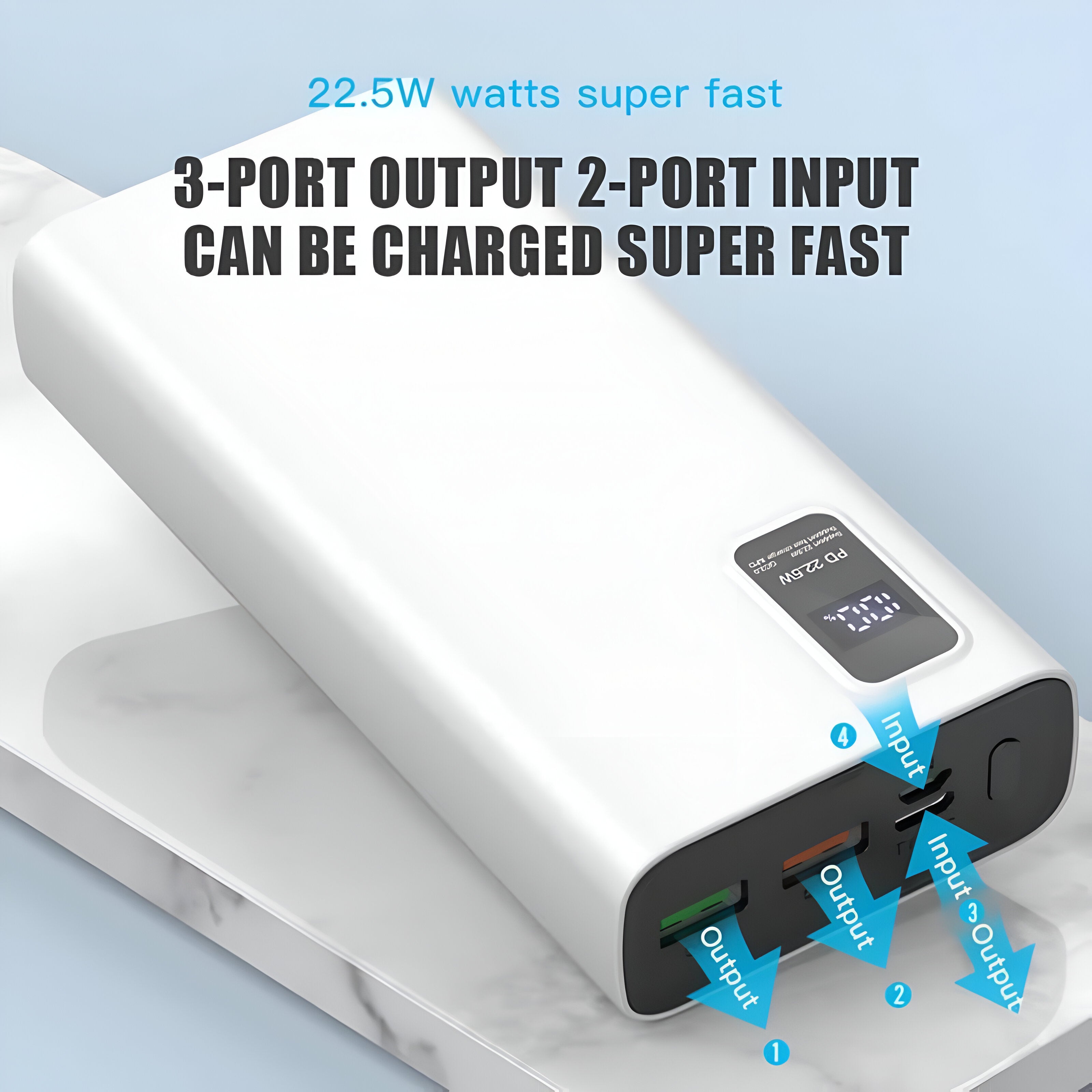 10000 mAh Power Bank 22.5W with Lithium Polymer Battery (K7-10K)