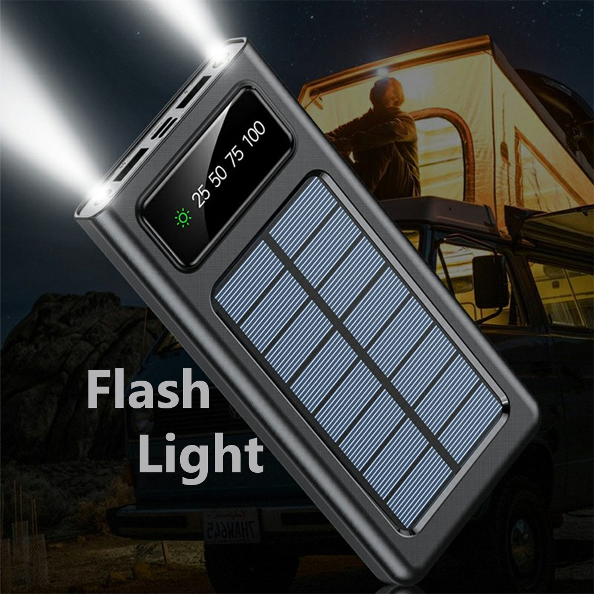 TexoVera Solar Power Bank 10000 mAh with 15W Solar Charging and Lithium Polymer Battery (Solar-4Wire-10K)