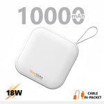 TexoVera 10000 mAh Power Bank 18W with Lithium ion Battery White (MINI-POWER-BANK) (6 Months Brand Warranty)